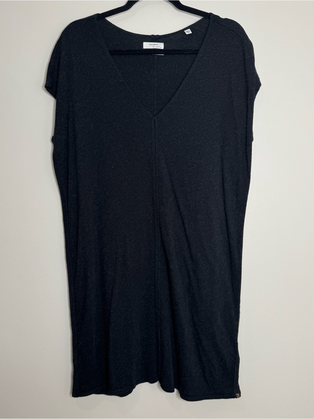 Billy Reid Women’s Gray Cotton Cashmere Lounge Short Sleeve‎ Mini Dress Small